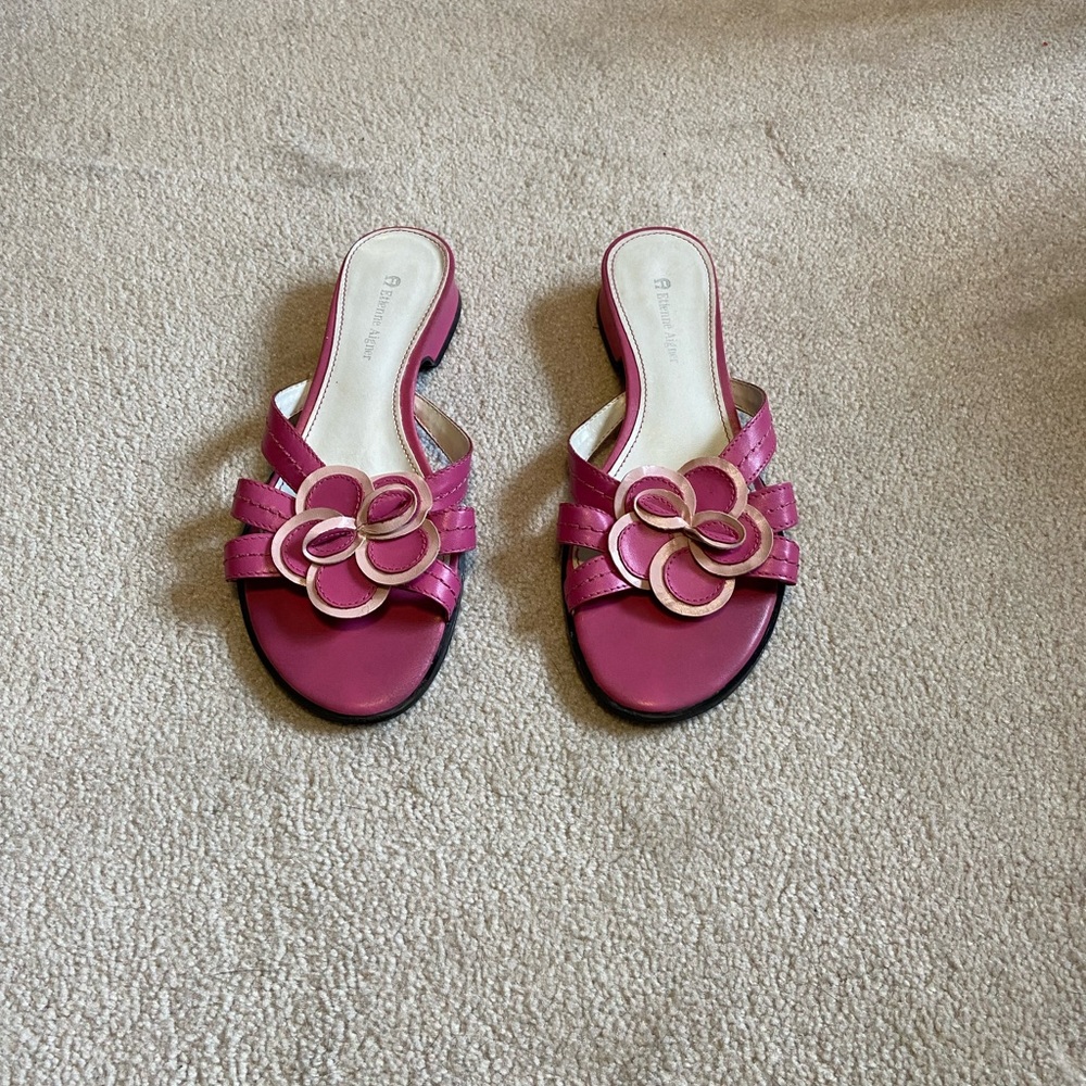 Two Tone Pink Floral Slides